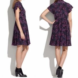 Madewell floral silk night orchid mini dress size 8